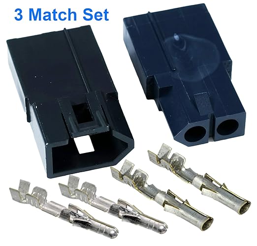 Molex (2Pin) Positive Lock Connector w/1420 AWG .093" Pins GlowWire