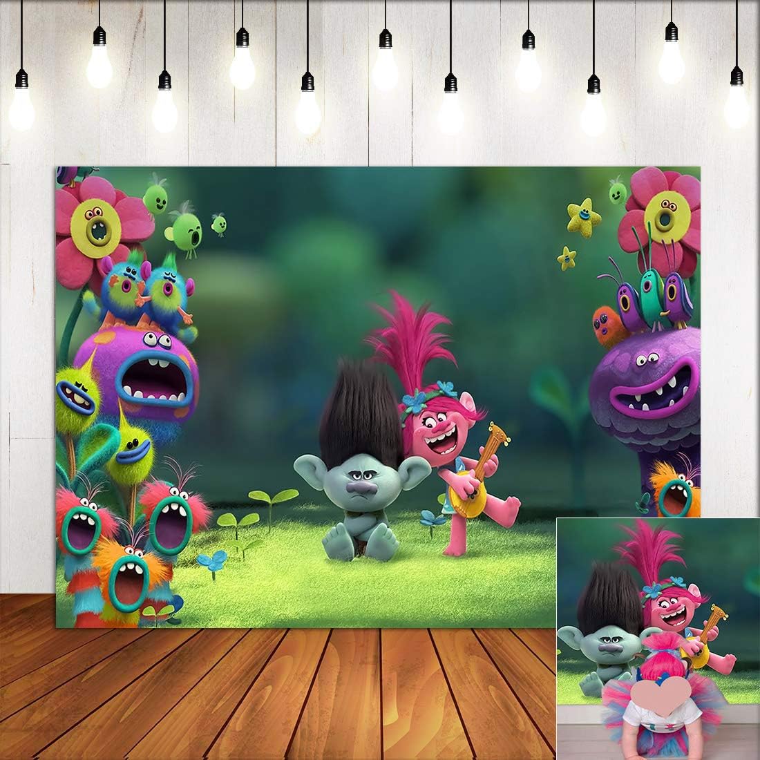 Rainbow Trolls Poppy Photo Background Baby Shower Amazon Co Uk Camera Photo