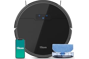 Tikom Robot Vacuum and Mop, G8000 Robot Vacuum Cleaner, 2700Pa Strong Suction, Self-Charging, Good for Hard Floors, Black