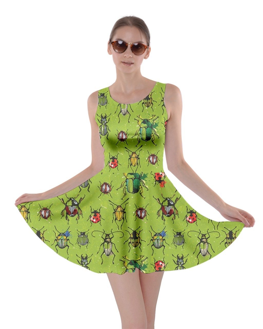 CowCow Womens Neon Green Pattern with Watercolor