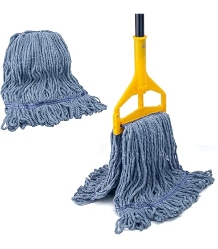 Carlisle Flo-Pac Medium Green Band Mop - Lot Of 12, Highly Absorbent, Loop-End For Floor Cleaning, Commercial Use