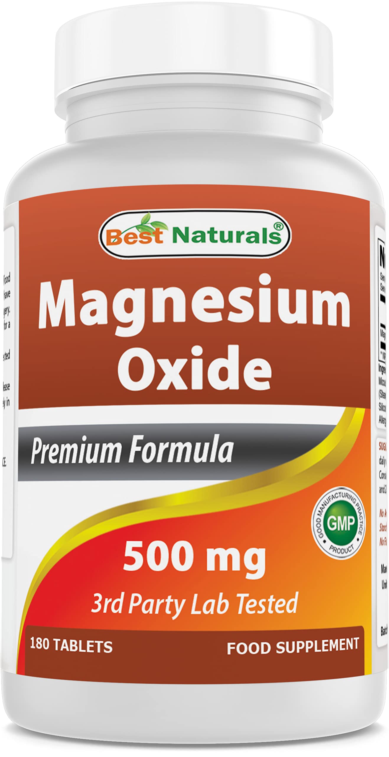 Best Naturals Magnesium Oxide 500 mg 180 Tablets