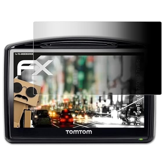 atFoliX Blickschutzfilter für Tomtom GO 730 HD Traffic Blickschutzfolie, 4-Wege Sichtschutz FX Schutzfolie