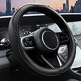 Ouzorp Car Steering Wheel Cover, Microfiber Leather