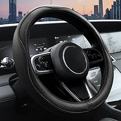 Ouzorp Car Steering Wheel Cover, Microfiber Leather