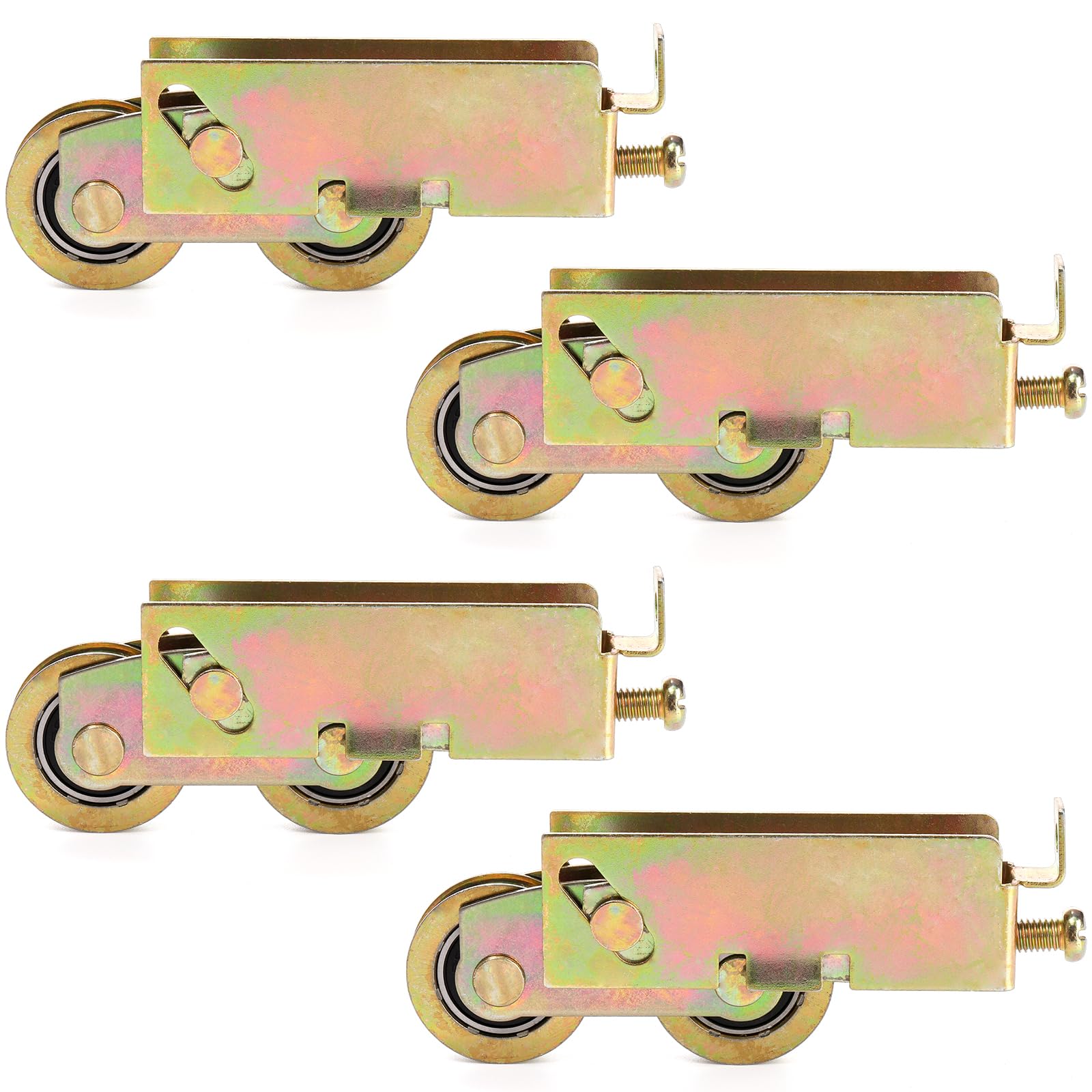 Photo 1 of Dicunoy 4 PCS Sliding Patio Door Rollers, 1-1/4" Single Roller Steel Ball Bearing Replacement, Sliding Glass Door Tandem Roller Assembly Wheels for Screen Doors, Gates, Windows