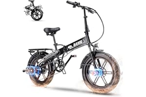 AULOOR Folding Electric Bike for Adults, 750W Motor(1000W Peak),30MPH, 60Mile,48V 12.8AH/15AH/20AH Battery,20" Fat Tire Foldable Electric Bicycle,Commuter Beach Snow E-Bikes,7-Speed…