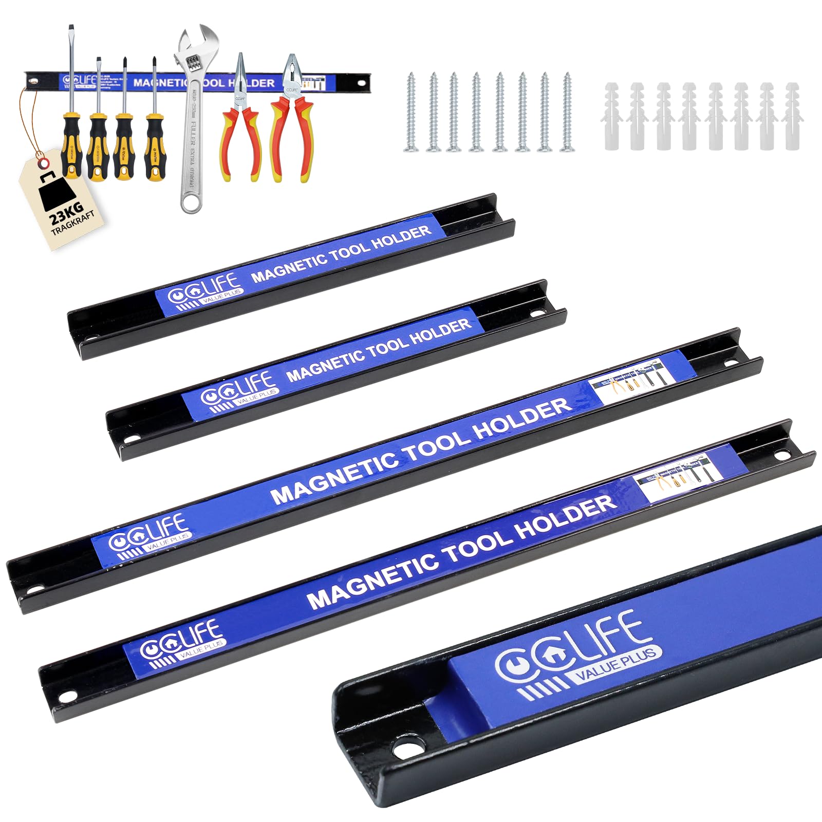 CCLIFE 4 pcs Magnetic Tool Holders Rack