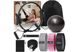 Nuplot Pilates Equipment 15" Pilates Ring Plus, Pilates Kit for Home Workouts, Pilates Essentials Kit for Women with Pilates Ring and Ball Set, Booty Bands, Figure 8 Resistance Band, Yoga Band
