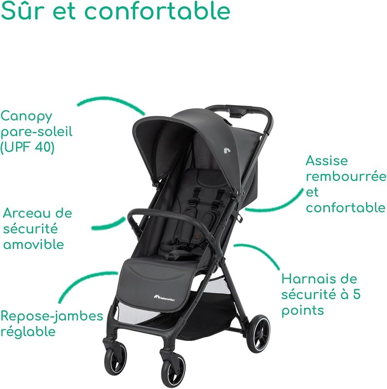 Azur, Poussette Canne, 0–3 Ans (15 kg), Mineral Graphite