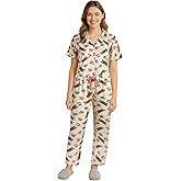 COCO BRANDS Womens Pajama Sets - 2 Piece Scooby-Doo Smurfs Chucky Miffy Rugrats Button Down Sleep Shirt and Matching PJ Set