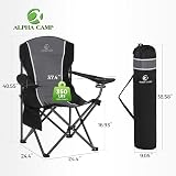 ALPHA CAMP Heavy Duty Folding Camping Chair 160 kg Support Cup Holder Side view 7