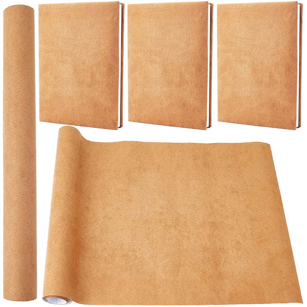CRASPIRE 130 x 30cm Suede Book Cloth for Book Binding Fabric Surface Paper Backed Bookcover Books Album Scrapbooking Archival DIY Covering Protector Bookcloth Bookbinding Bookcloth Supplies Brown