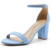 DREAM PAIRS Women's Chunk Low Heel Pump Sandals