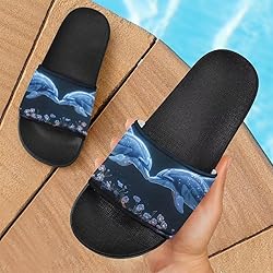 Howilath Dreamy Dolphin Flower Pattern Women Slide