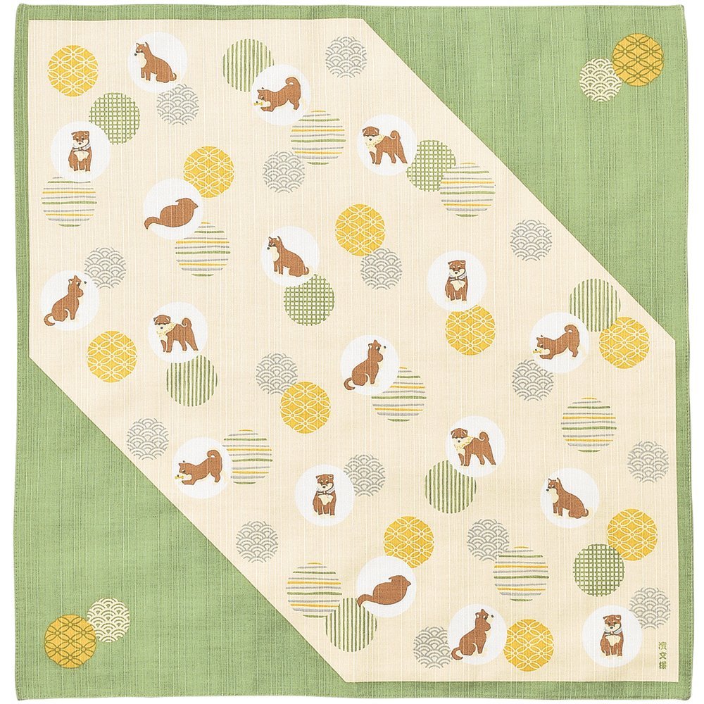 Hamamonyo Furoshiki Wrap Cloth Shiba Inu & Komon Balls
