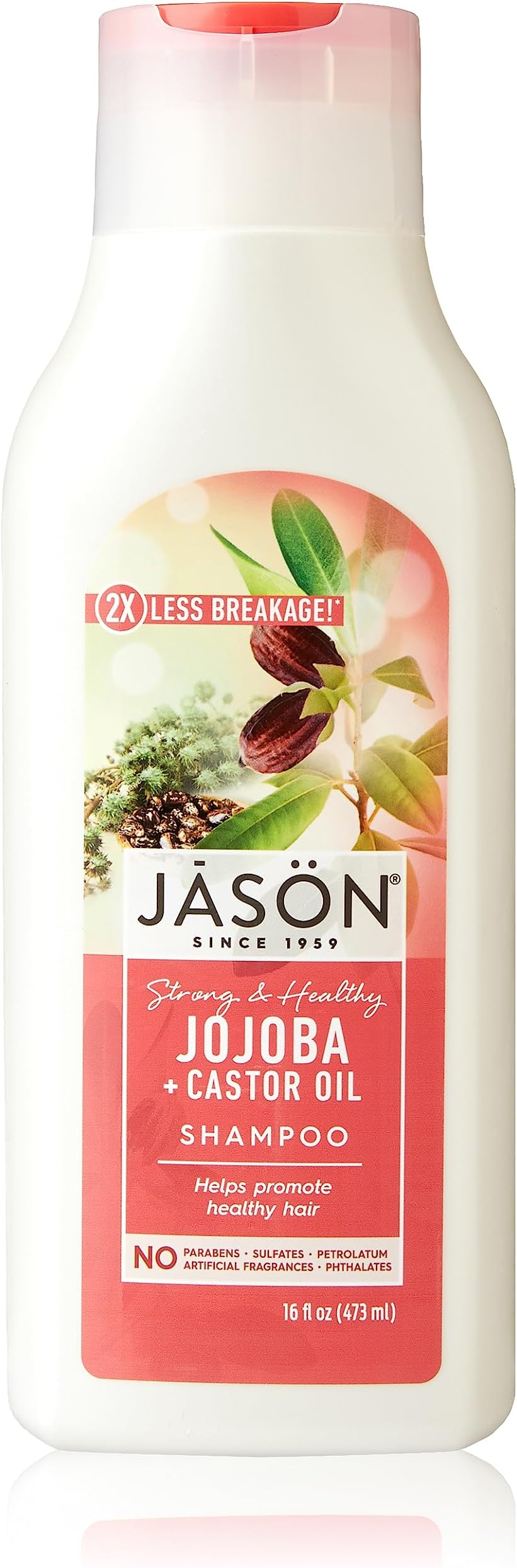 Jason Natural Organic Jojoba Castor Oil Shampoo 473ml Strengthen Hair Growth