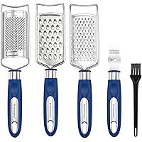 To encounter Set of 5 Cheese Grater & Peeler,Lemon Zester, Stainless Steel Multi-purpose Kitchen Food Grater Slicer for…