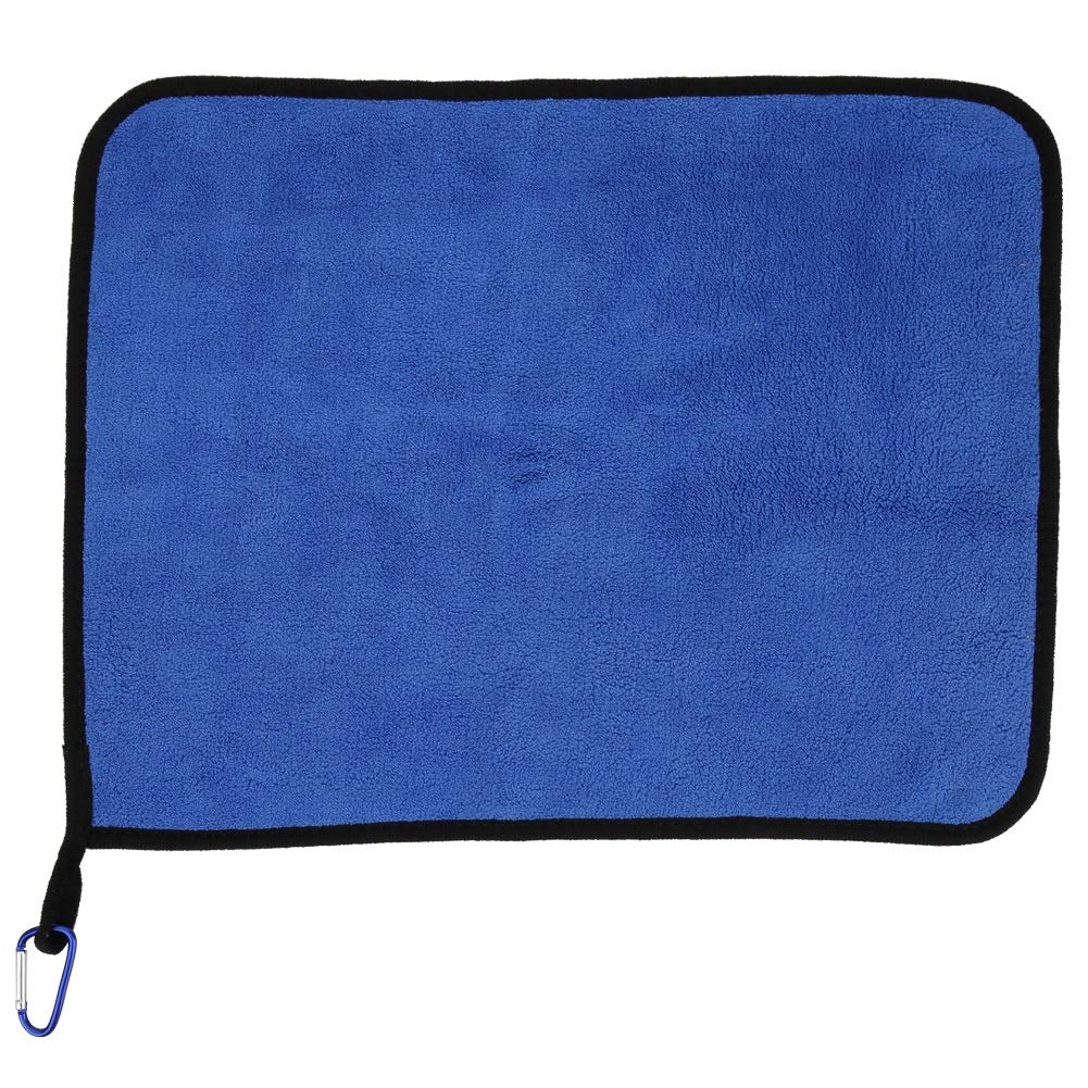 Natudeco Pure Cotton Thickened Fishing Towel Double Sided Water Absorption Towel Multipurpose Angler Towel with Metal Hook for Fishing