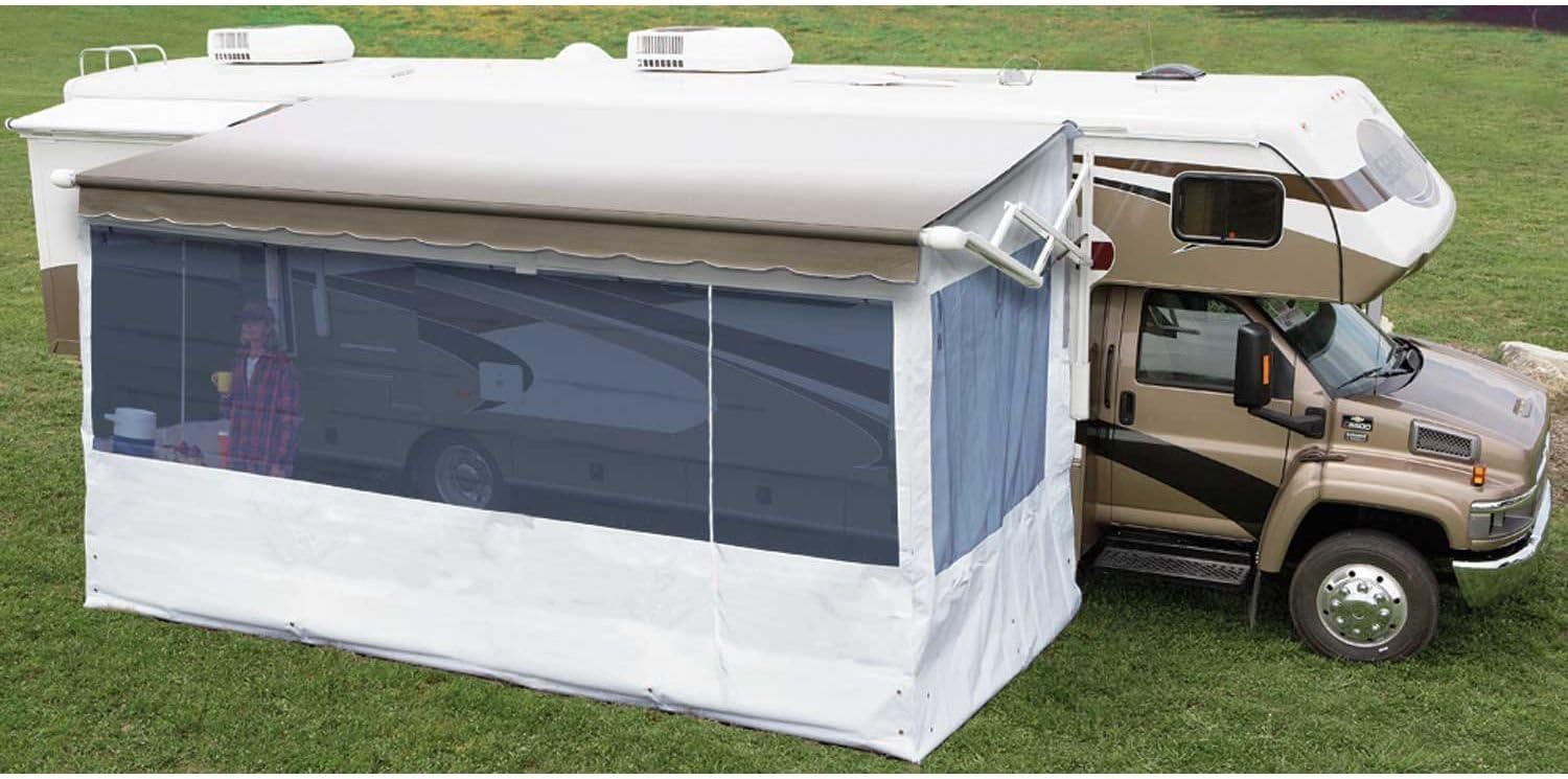Carefree (711420WPF) 14' Complete Flat Pitch AddARoom Awning Screen Motor Home, Awnings