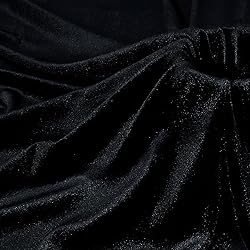 P Pothuiny Black Velvet Fabric by The Yard, 2 Yards