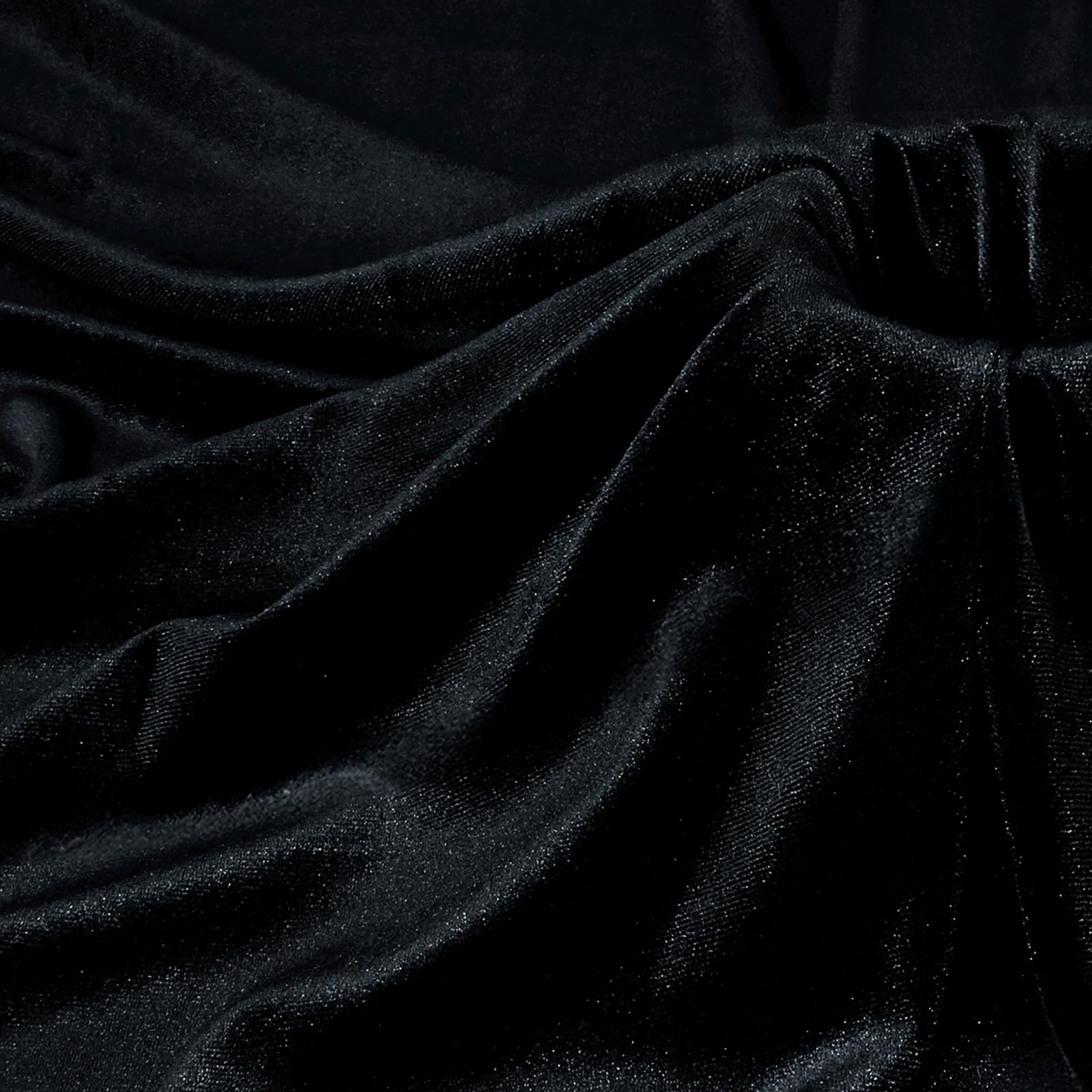P Pothuiny Black Velvet Fabric by The Yard, 2 Yards