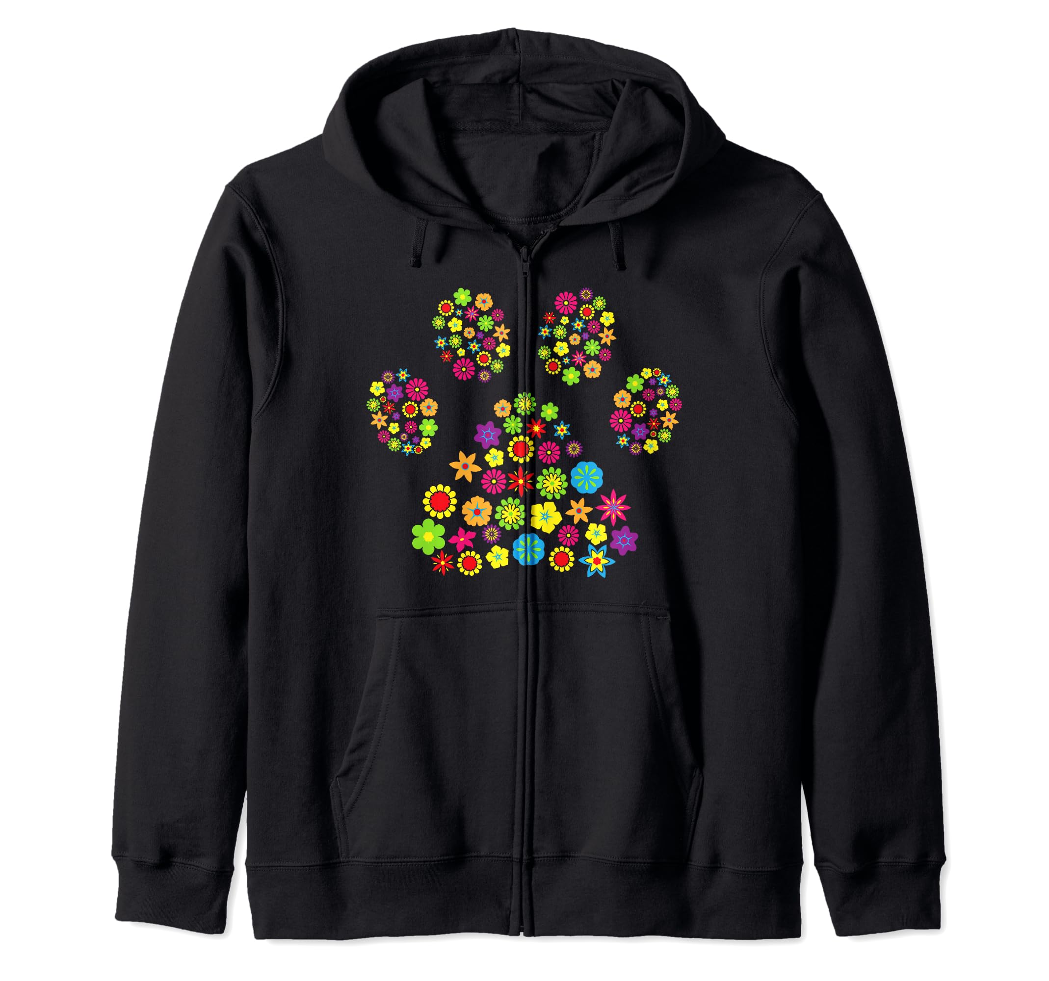 Dog paw flowers dog mom miss Dog Lovers Bello Zip Hoodie