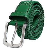 Falari Men Women Multicolored Elastic Stretch Braided Belt Canvas Fabric Woven No Holes Belt