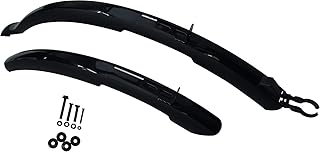 Stabiles Steck-Schutzblech fürs Fahrrad Vorderrad und Hinterrad 26 - 29 Zoll aus Kunststoff mit Halterung Schwarz für max. 40 mm breite Reifen