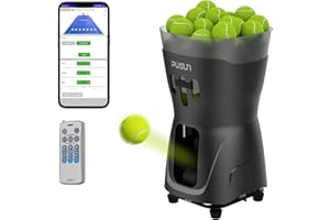 PT-Mini Pro Tennis Ball Machine - Professional Automatic Ball Launcher with Remote, Smart App Control, 65+ Ball Hopper, Batte