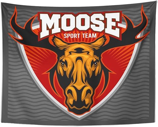 Tapestry Blue Head Sport Moose Team Brown Action Home ...