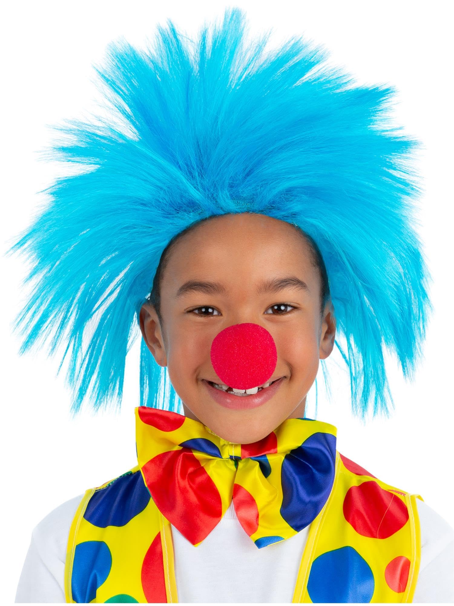 Smiffys Kids Blue Spike Wig, Boys Fancy Dress, Child Dress Up Wigs