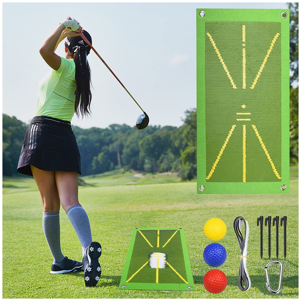 Golf Training Mat for Swing Detection and Analysis - Batting Practice Mat Accessories for Beginner