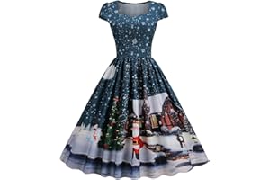 ZEFOTIM Christmas Dresses for Women 2023 Elegant Casual Long Sleeve Sleeveless Holiday Party Cocktail Ruffle Dress