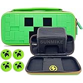 Carrying Case compatible with Nintendo Switch & Switch OLED, Portable Switch Case Protector with Joystick Caps, Protective Cases for Switch Console & Accessories, Hard Shell Travel Carry Cases, Green