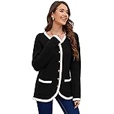 Women’s Knit Cardigan Sweaters Casual Long Sleeve Open Front Button Down Coat Trendy Winter Outerwear with Pockets,Loose Fit