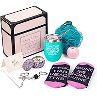 Wine Gifts for Women, Wine Tumbler Christmas Birthday Gift for Wife Sister Girlfriend Friend Lover, Wine Socks, Bottle…