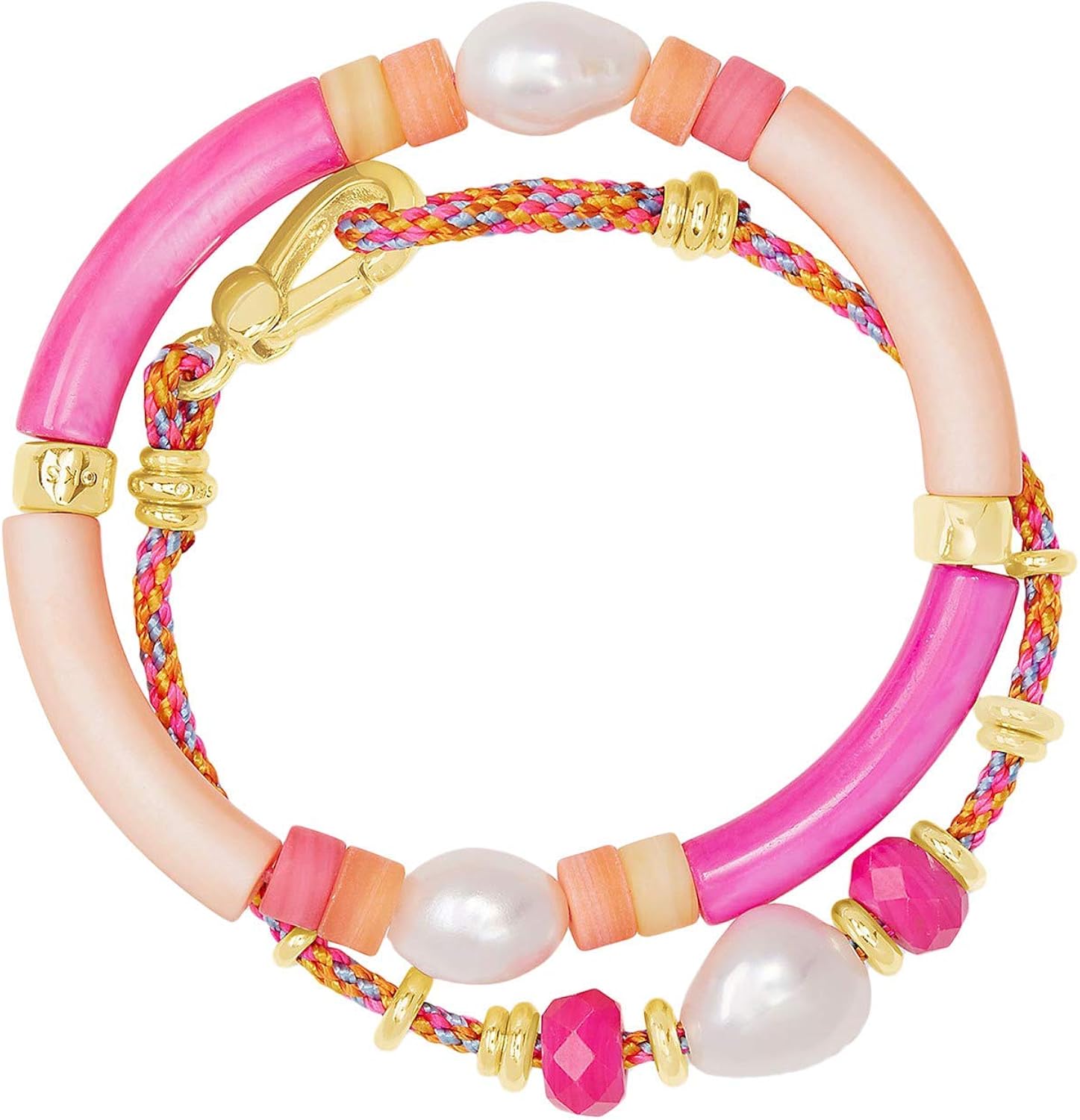 Kendra Scott Rachel Friendship Bracelet Set of 2 Gold/Pink