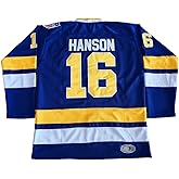 Phoneutrix Hanson Brothers Charlestown Chiefs 16 Jack 17 Steve 18 Jeff Slap Shot Movie Hockey Jersey Blue