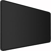 Large Extended Gaming Mouse Pad, Water Resist Non-Slip Mousepad Rubber Base Long Desk Mouse Pad with Stitched Edges, Computer Keyboard Mouse Mat for Gaming, Office & Home, 31.5 x 11.7 in, Black