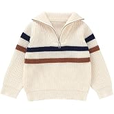 Toddler Boy Sweater Casual Zipper Sweaters Fall/Winter Knitted Pullover Top 1-5T