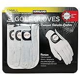 Kirkland Signature Men's Golf Gloves Premium Cabretta Leather, Small, 3 Pack