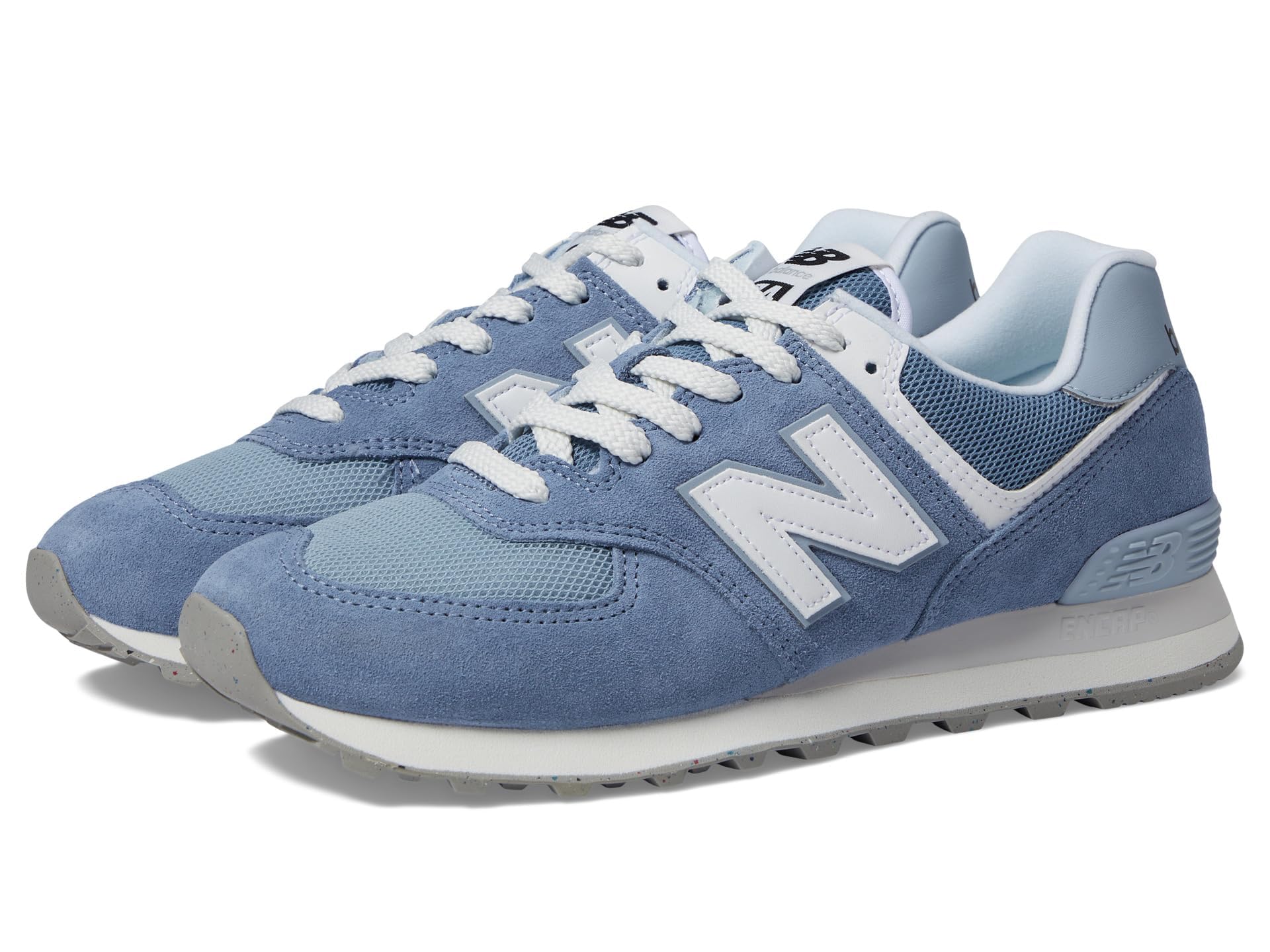New Balance Unisex 574 V2 Familiar Ground Sneaker,Blue/White,Men 18 / Women 19.5 Image