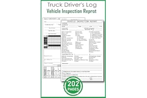 Daily Truck Driver's Log and Pre Trip Inspection Report Log Book: ELD backup logbook with Vehicle Inspection Checklist for Dr
