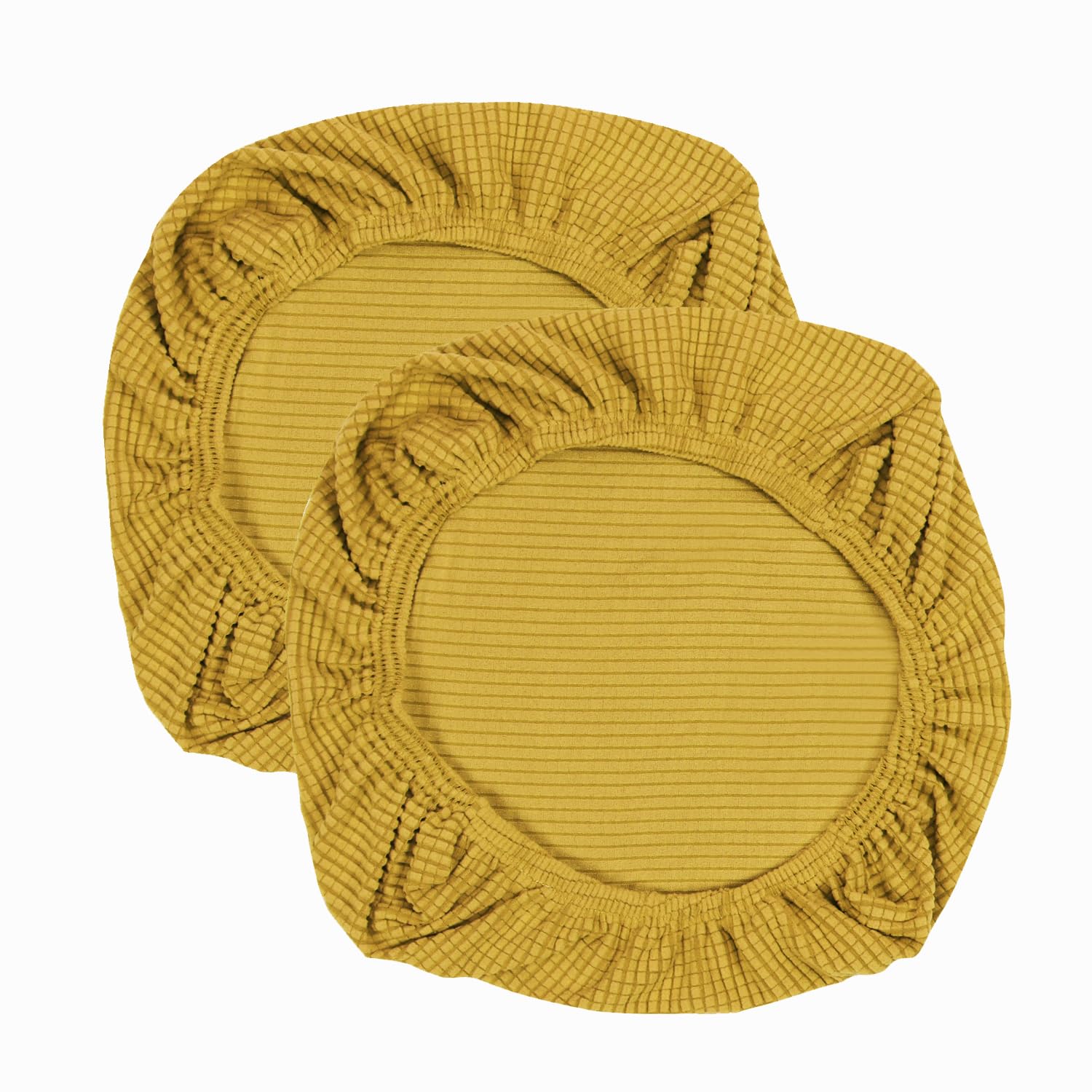 Yikko Elastic Stretch Spandex Chair Seat Covers Slipcovers Washable fit for Office Chairs,Dining Room Chairs,Bar Wedding Party Decor (2, Brownish Yellow)