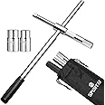 Spurtar 25" Extended Lug Wrench, Heavy Duty Lug Nut Remover Tool, Universal 4 Way Tire Iron Wrench with Standard Sockets (17/
