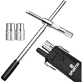 Spurtar 25" Extended Lug Wrench, Heavy Duty Lug Nut Remover Tool, Universal 4 Way Tire Iron Wrench with Standard Sockets (17/