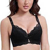 Reairtal Push Up Bras for Women Padded Plus Size Bra Underwire Sexy Lace Bra