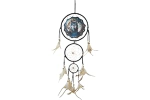 REMORLET Wolf Eagle Dream Catcher Wall Decor for Boys Kids Bedroom Dreamcatcher Big Dream Catchers Wall Hanging (DC03 Wolf)