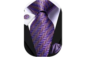 Hi-Tie Men Ties Sets Silk Stripe Paisley Necktie Pocket Square Cufflinks for Business Wedding